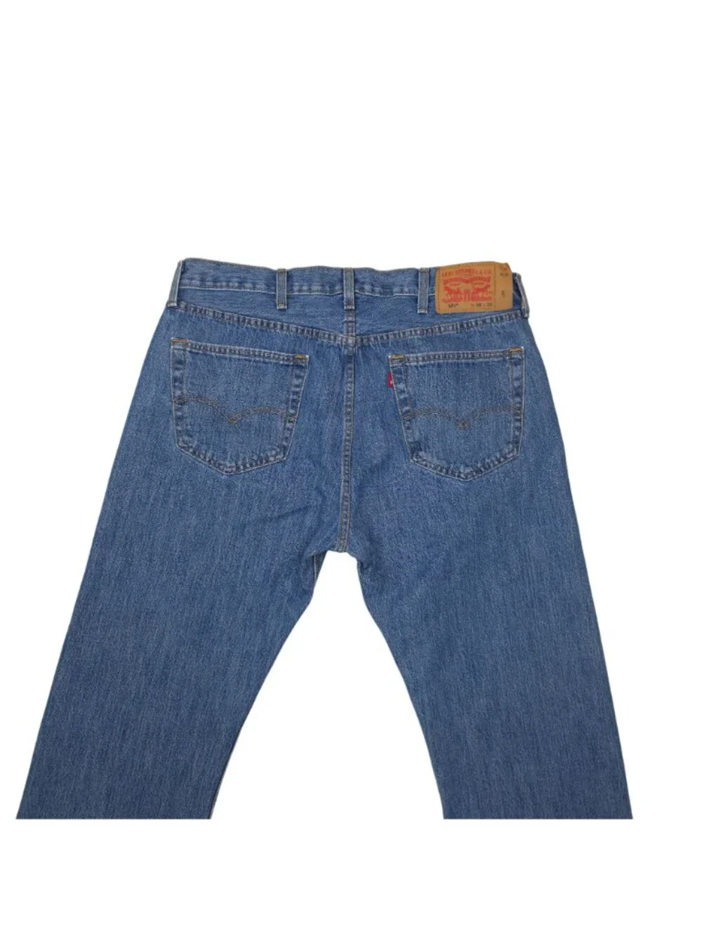 Levis 501 Mens Blue Jeans 38x32 Button Fly Classic Fit Heavyweight Denim